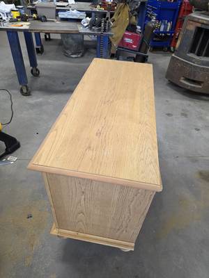 Furniture after laser finish removal